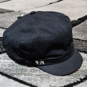 KAWASAKI RHINESTONE SILVER- SHINE EMBROIDERED BLACK CANVAS TWIGGY CAP HAT